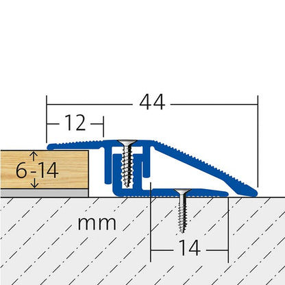Anpassungsprofil Aluminium Zeichnung bemaßt