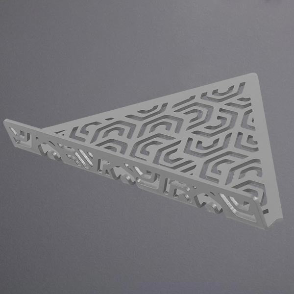 Dreieckiger Duschkorb Aluminium betongrau Muster PENTA #F003644