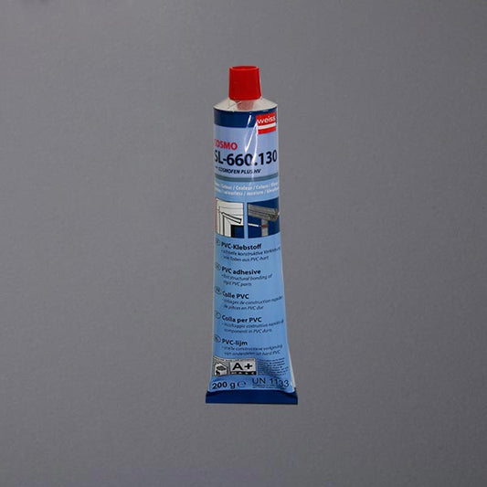 PVC Kleber in blauer Kartusche