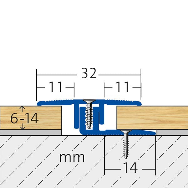 Übergangsprofil Aluminium Zeichnung