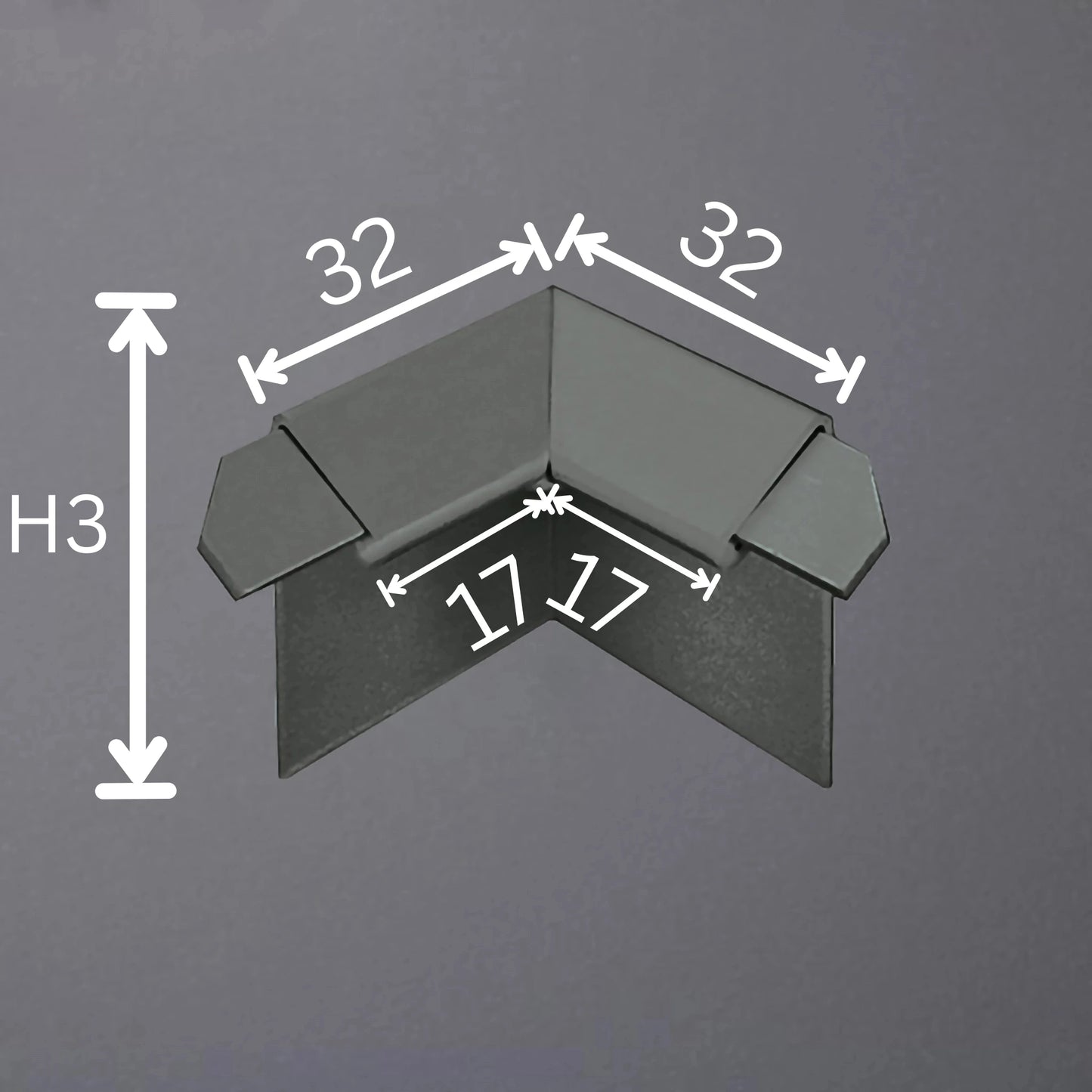 Innenecke Balkonwinkelprofil mit Tropfkante anthrazit 18mm Blende #F001200

