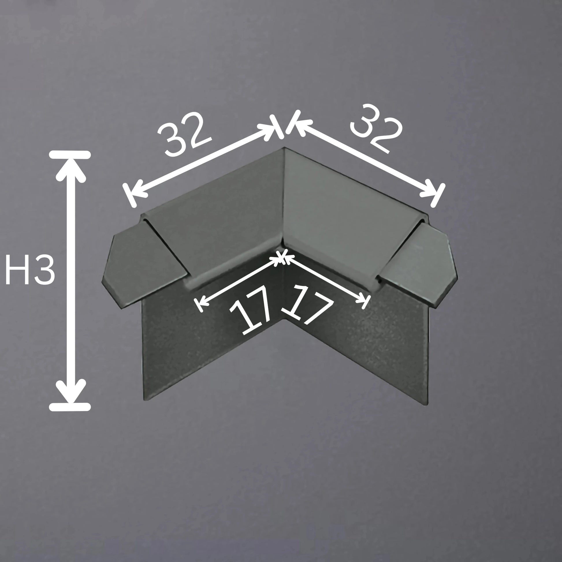Innenecke Balkonwinkelprofil mit Tropfkante anthrazit 18mm Blende #F001200
