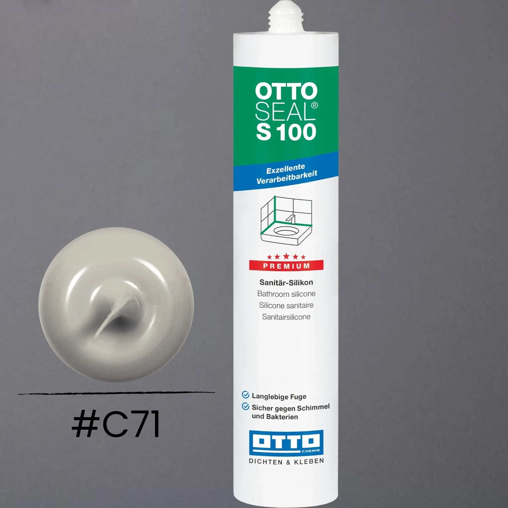 Produktbild OTTOSEAL S 100 Premium-Sanitär-Silikon fugengrau C71
#F005496
