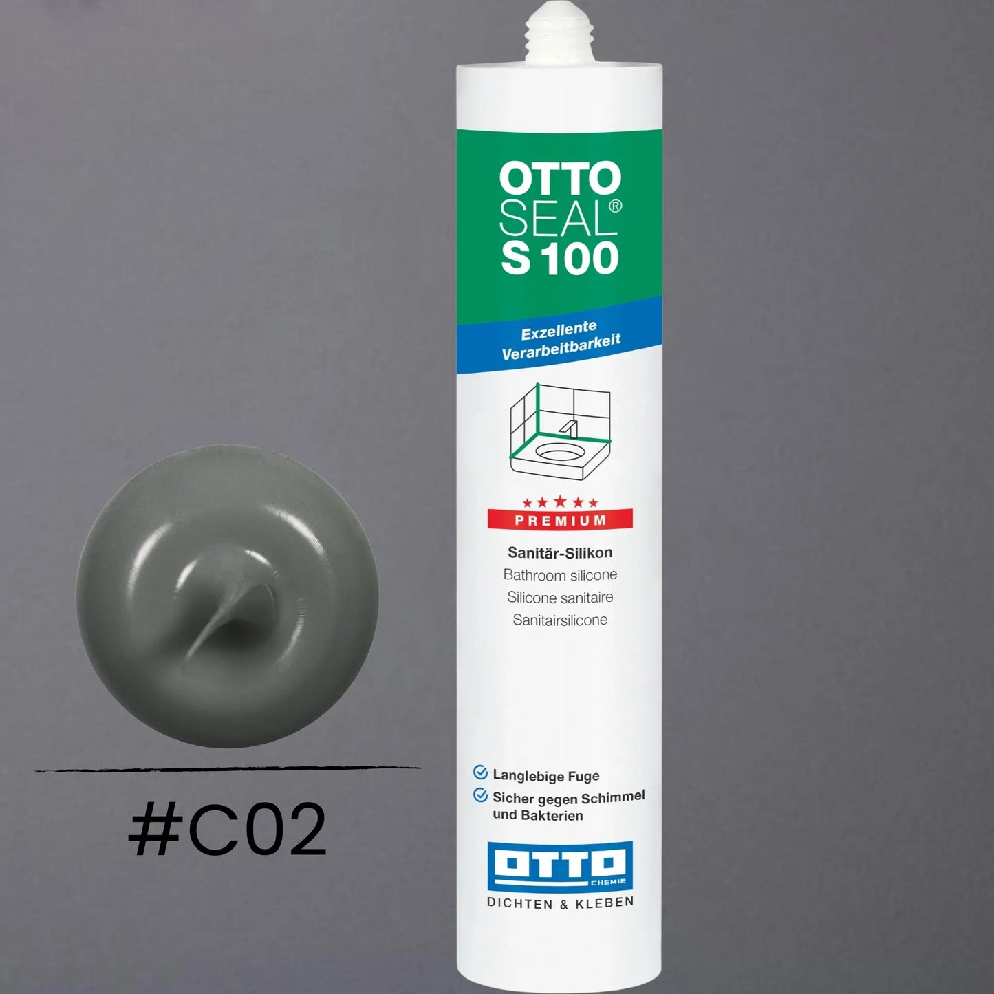 Produktbild OTTOSEAL S 100 Premium-Sanitär-Silikon grau C02
#F005482
