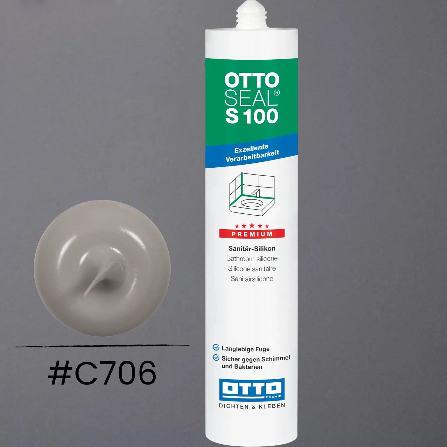 Produktbild OTTOSEAL S 100 Premium-Sanitär-Silikon zementgrau 31 C706
#F005495
