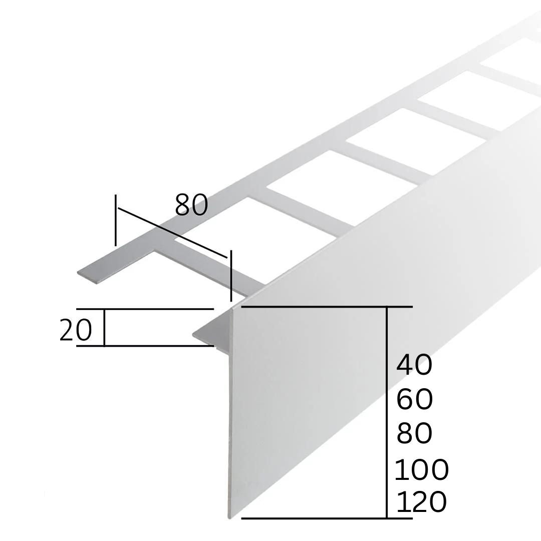 Zeichnung Balkonwinkelprofil T-Form Höhenangabe Blende