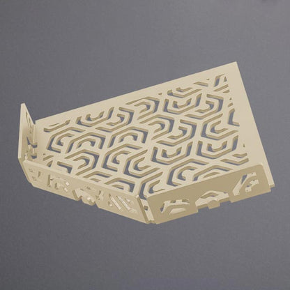 Duschkorb sand fünfeckig Design PENTA Aluminium sandfarben beschichtet #F003656